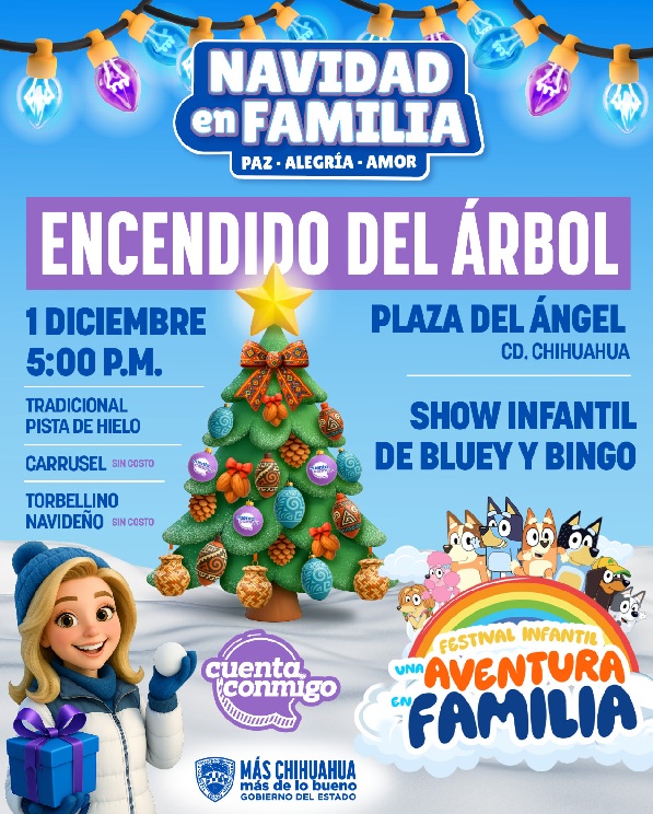 INVITA GOBIERNO DEL ESTADO AL TRADICIONAL ENCENDIDO DEL ÁRBOL DE NAVIDAD
