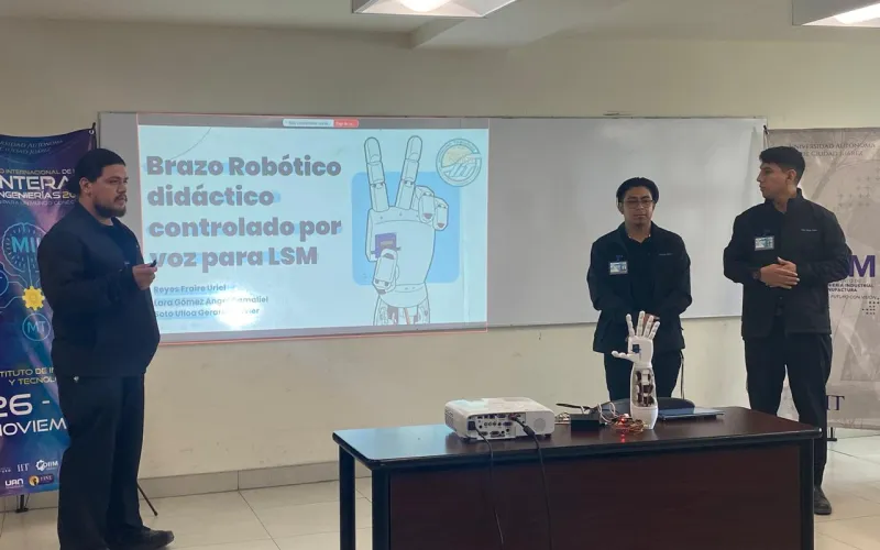 DESARROLLAN ESTUDIANTES DE LA UT PASO DEL NORTE ROBOT PARA ENSEÑAR LENGUA DE SEÑAS MEXICANA