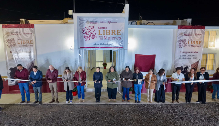 INAUGURAN EN JUÁREZ CLAUDIA SHEINBAUM Y MARU CENTRO LIBRE PARA MUJERES