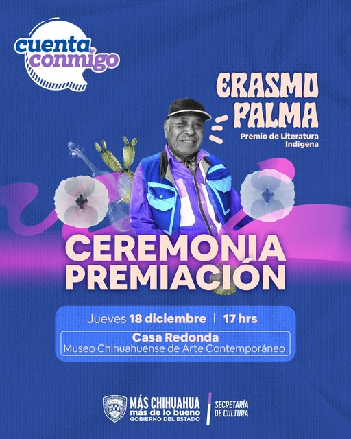 ¡ESTE JUEVES TE INVITAMOS A RECONOCER EL TALENTO DE LOS GANADORES DEL PREMIO LITERATURA INDÍGENA ERASMO PALMA!