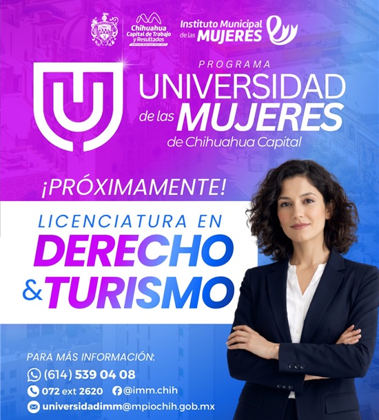AMPLÍA MUNICIPIO PROGRAMA UNIVERSIDAD DE LAS MUJERES CON APERTURA DE CARRERAS DE DERECHO Y TURISMO