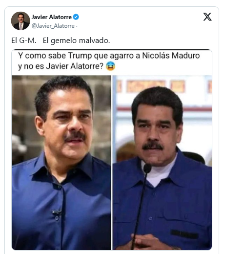 JAVIER ALATORRE REACCIONA CON HUMOR A LAS COMPARACIONES CON NICOLÁS MADURO