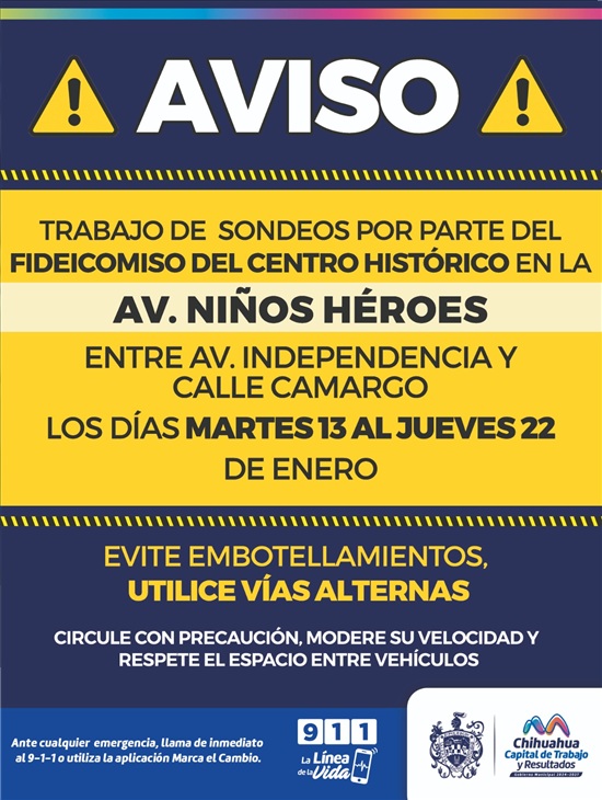 RECUERDA QUE MAÑANA INICIAN SONDEOS EN AVENIDA NIÑOS HÉROES