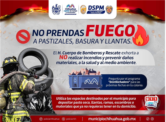 EXHORTAN BOMBEROS A EVITAR QUEMAR BASURA PARA PREVENIR INCENDIOS