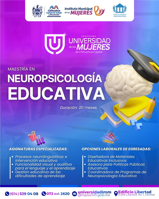 APERTURA MUNICIPIO MAESTRÍA EN NEUROPSICOLOGÍA EDUCATIVA EN LA UNIVERSIDAD DE LAS MUJERES