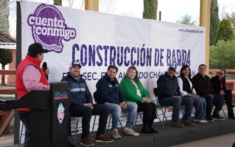 INAUGURAN SEYD Y AYUNTAMIENTO DE MATAMOROS BARDA PERIMETRAL DE SECUNDARIA