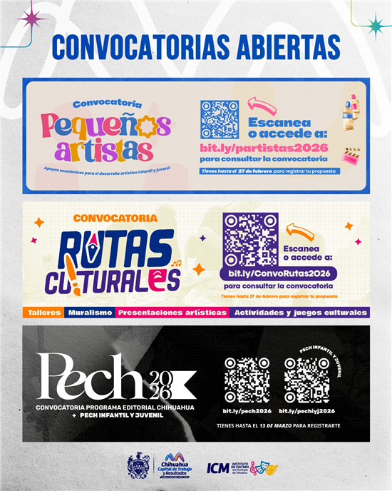 MANTIENE MUNICIPIO TRES CONVOCATORIAS ABIERTAS PARA IMPULSAR EL TALENTO LOCAL