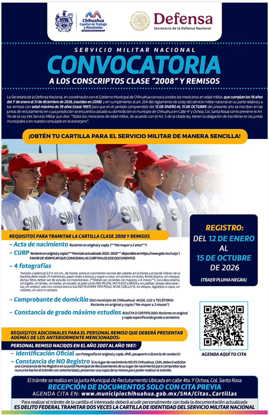 INVITA GOBIERNO MUNICIPAL A JÓVENES A TRAMITAR SU CARTILLA DEL SERVICIO MILITAR NACIONAL