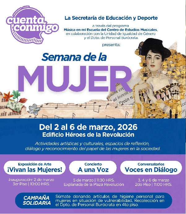 ORGANIZA SEYD LA SEMANA DE LA MUJER CON ACTIVIDADES ARTÍSTICAS Y CULTURALES