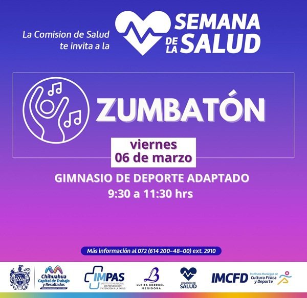 INVITA REGIDORA LUPITA BORRUEL AL ZUMBATÓN DE CIERRE DE LA SEMANA DE LA SALUD 2026