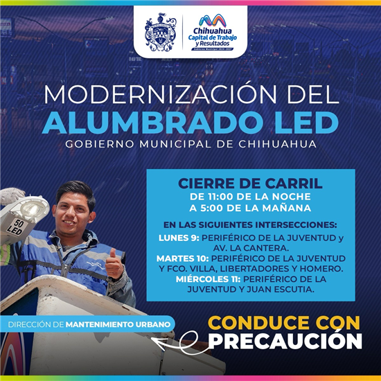 ALERTA VIAL, REDUCIRÁN CARRILES EN EL PERIFÉRICO DE LA JUVENTUD POR INSTALACIÓN DE LUZ LED