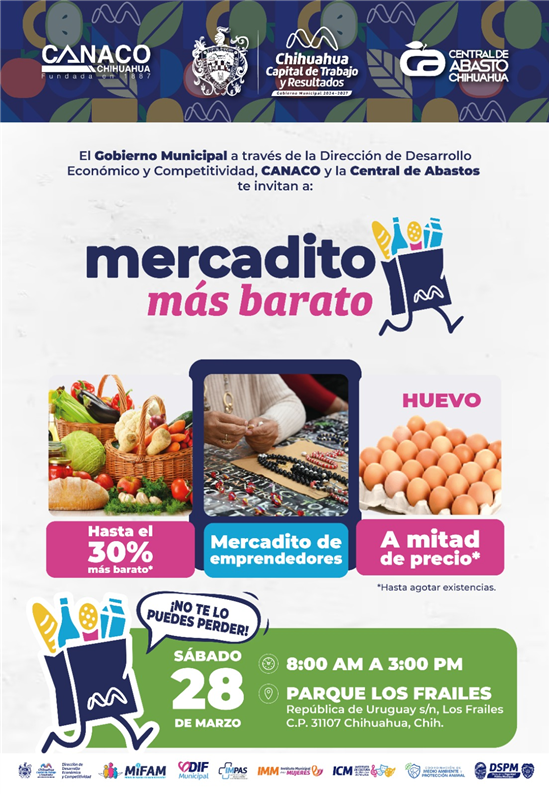 ANUNCIA MUNICIPIO PROGRAMA “MERCADITO MÁS BARATO” CON DESCUENTOS DE HASTA 30% EN CANASTA BÁSICA