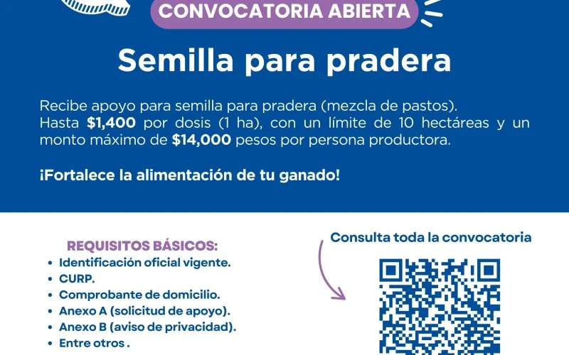ABRE SDR APOYO PARA ADQUISICIÓN DE SEMILLA DE PRADERA EN CHIHUAHUA