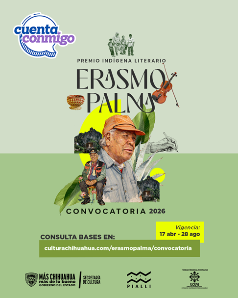 ABRE SECRETARÍA DE CULTURA CONVOCATORIA PARA PARTICIPAR EN EL PREMIO INDÍGENA LITERARIO “ERASMO PALMA 2026”