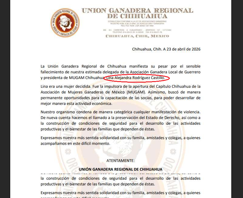 CONDENA UGRCH ASESINATO DE LINA RODRÍGUEZ; EXIGEN ESTADO DE DERECHO