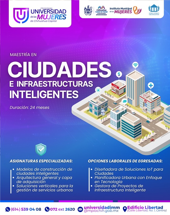 MUNICIPIO INVITA A MAESTRÍA EN “CIUDADES E INFRAESTRUCTURAS INTELIGENTES” EN LA UNIVERSIDAD DE LAS MUJERES