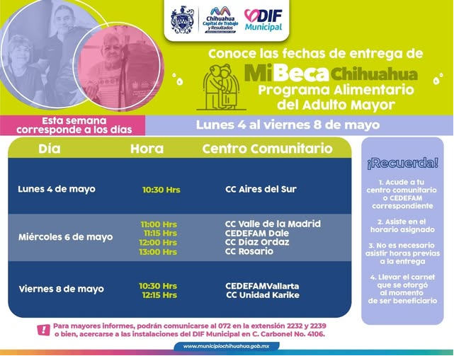 ATENCIÓN BENEFICIARIAS Y BENEFICIARIOS DEL PAAM.