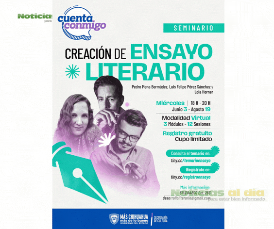 INVITA CULTURA A AUTORES A PROFESIONALIZARSE EN CREACIÓN LITERARIA