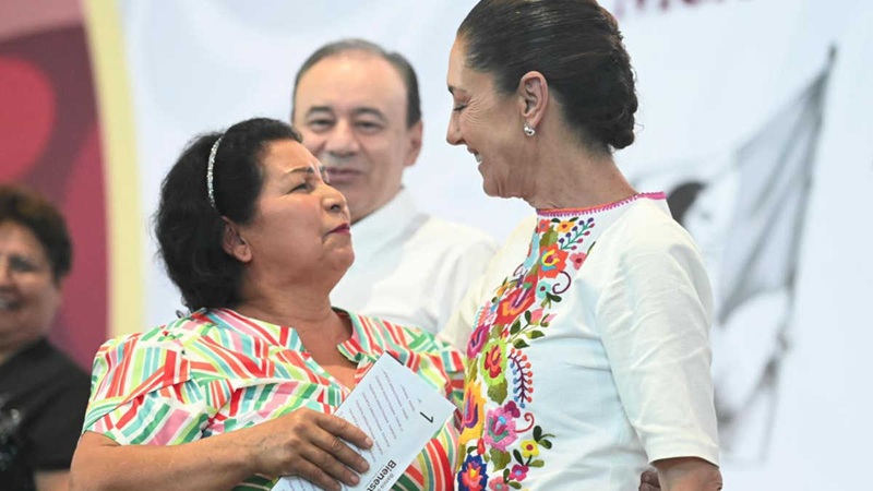 APROVECHA EL 10 DE MAYO CLAUDIA  SHEINBAUM PARA ENTREGAR PENSIÓN MUJERES BIENESTAR EN CAJEME 