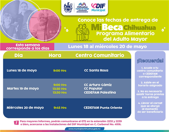 ¡QUE NO SE TE PASE TU ENTREGA DEL PAAM! CONOCE LOS HORARIOS CORRESPONDIENTES DEL 18 AL 20 DE MAYO