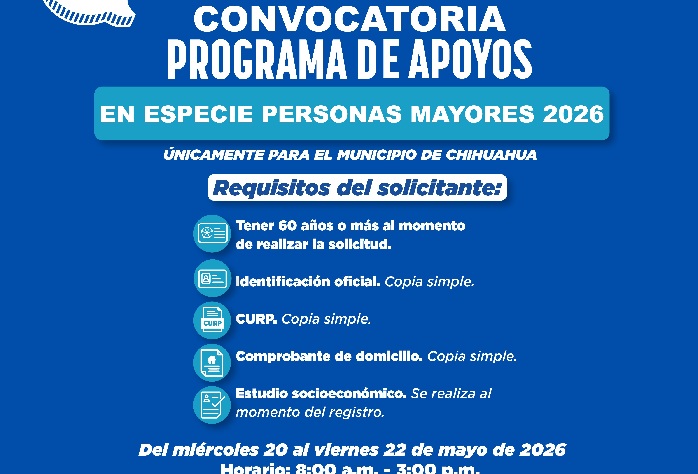 ARRANCA RECEPCIÓN DE SOLICITUDES DE APOYO EN ESPECIE PARA PERSONAS MAYORES