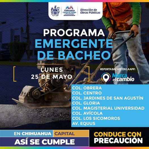 ¡TOMA PRECAUCIONES! CONTINUA EL PROGRAMA EMERGENTE DE BACHEO