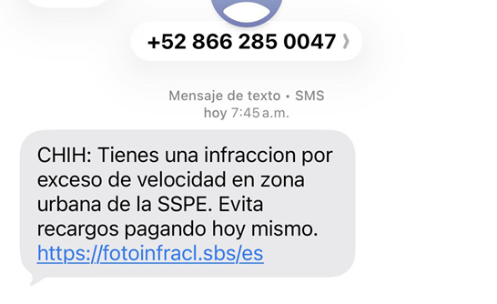 ALERTAN POR MENSAJES FRAUDULENTOS DE MULTAS