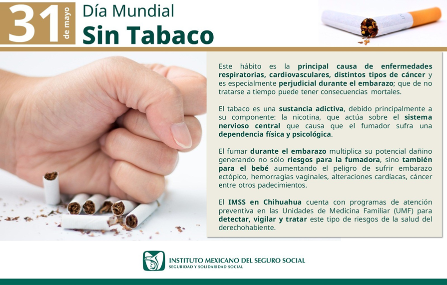 LLAMA IMSS A APAGAR EL CIGARRO Y ENCENDER LA VIDA EN EL DÍA MUNDIAL SIN TABACO