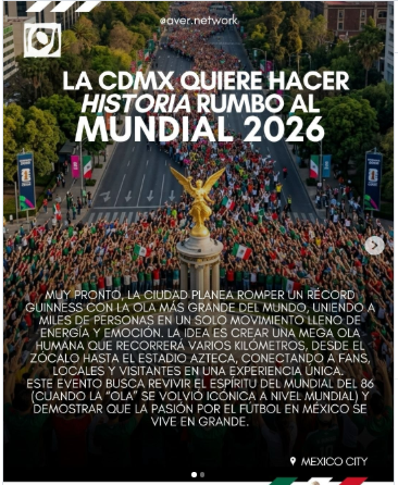 BUSCAN IMPONER RÉCORD GUINNESS DE LA MAREA HUMANA MÁS GRANDE DEL MUNDO RUMBO A LA COPA MUNDIAL DE LA FIFA 2026.