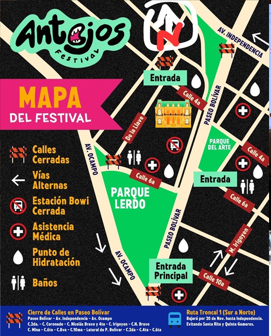 CONOCE LAS VÍAS ALTERNAS QUE HABRÁ EN EL CENTRO POR FESTIVAL “ANTOJOS 2026”