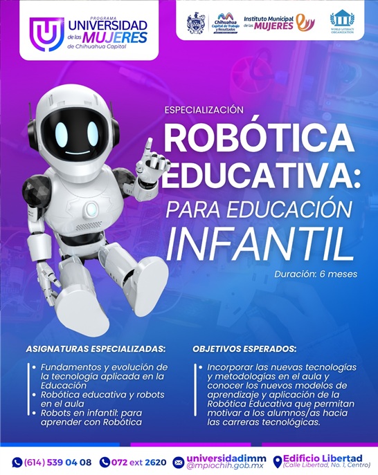 OFRECE MUNICIPIO ESPECIALIZACIÓN EN ROBÓTICA EDUCATIVA EN LA UNIVERSIDAD DE LAS MUJERES