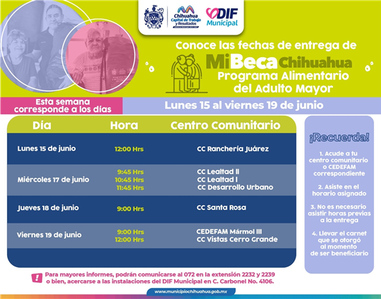 ¡QUE NO SE TE PASE TU ENTREGA DEL PAAM! CONOCE LOS HORARIOS CORRESPONDIENTES DEL 15 AL 19 DE JUNIO