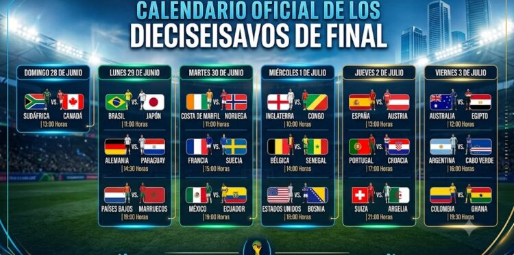¡HISTÓRICO! LISTOS LOS CRUCES PARA LOS DIECISEISAVOS DE FINAL DEL MUNDIAL 2026
