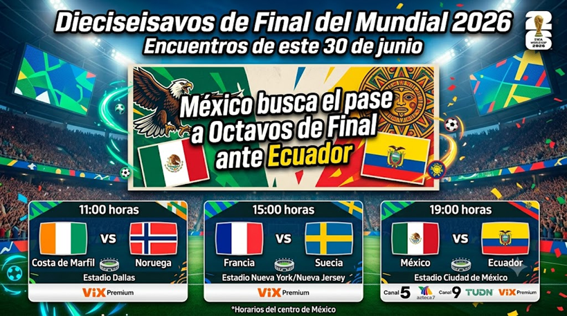 DIECISEISAVOS DE FINAL: MÉXICO BUSCA EL PASE ANTE ECUADOR