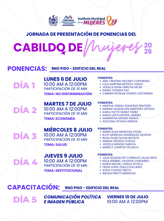 FOMENTA MUNICIPIO PARTICIPACIÓN DE MUJERES EN POLÍTICAS PÚBLICAS DE CHIHUAHUA