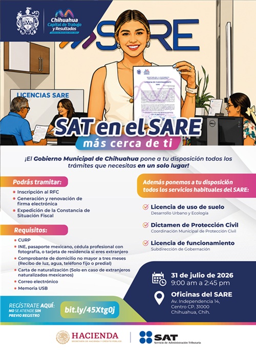 TRÁMITES FÁCILES Y RÁPIDOS PARA ABRIR TU NEGOCIO: MUNICIPIO ANUNCIA JORNADA SAT EN EL SARE