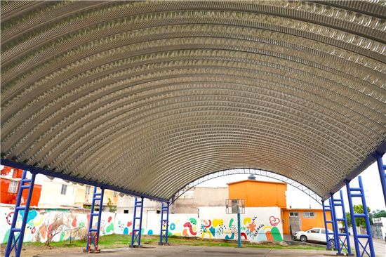 REGISTRA MUNICIPIO AVANCE DEL 60% EN LA CONSTRUCCIÓN DE DOMO EN CANCHA “CALLE JOSÉ VASCONCELOS”