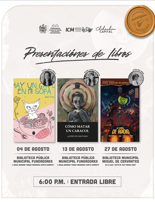 INVITA GOBIERNO MUNICIPAL A LAS PRESENTACIONES LITERARIAS DEL PECH 2025 DURANTE AGOSTO