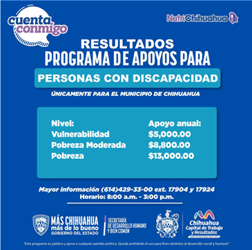 SI ERES BENEFICIARIO DEL APOYO PARA PERSONAS CON DISCAPACIDAD, YA PUEDES CONSULTAR LOS RESULTADOS DE LA CONVOCATORIA