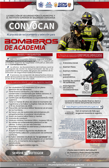 ABRE MUNICIPIO LAS ÚLTIMAS CONVOCATORIAS PARA FORMAR POLICÍAS Y BOMBEROS DE ESTA ADMINISTRACIÓN
