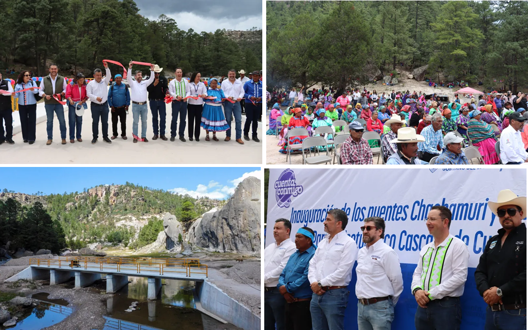INAUGURAN PUENTES VEHICULARES PARA INGRESO A LA CASCADA DE CUSÁRARE