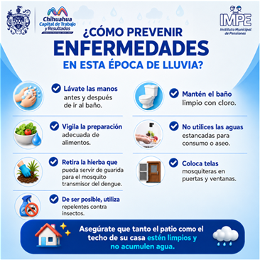 EMITE MUNICIPIO RECOMENDACIONES PARA PREVENIR ENFERMEDADES EN ESTA TEMPORADA LLUVIAS