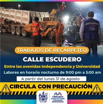 ¡ALERTA VIAL! INICIARÁ MUNICIPIO TRABAJOS DE RECARPETEO EN LA CALLE ESCUDERO