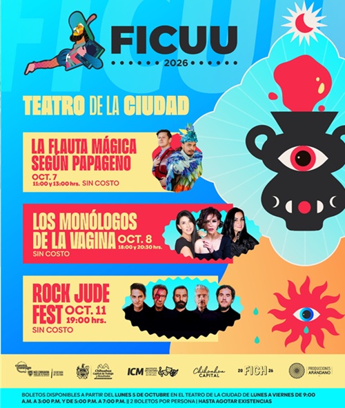 ESTAS ACTIVIDADES HABRÁ EN EL TEATRO DE LA CIUDAD POR FICUU 2026: MUNICIPIO