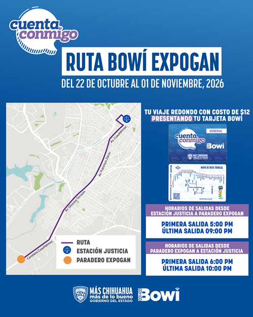 ANUNCIA OTV OPERACIÓN DE LA RUTA TEMPORAL BOWÍ-EXPOGAN 2026