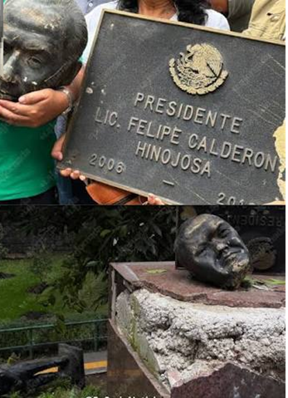 JORGE ROMERO, ASEGURA QUE JESÚS RAMÍREZ CUEVAS ORDENÓ DECAPITAR LA ESTATUA DEL EXPRESIDENTE FELIPE CALDERÓN