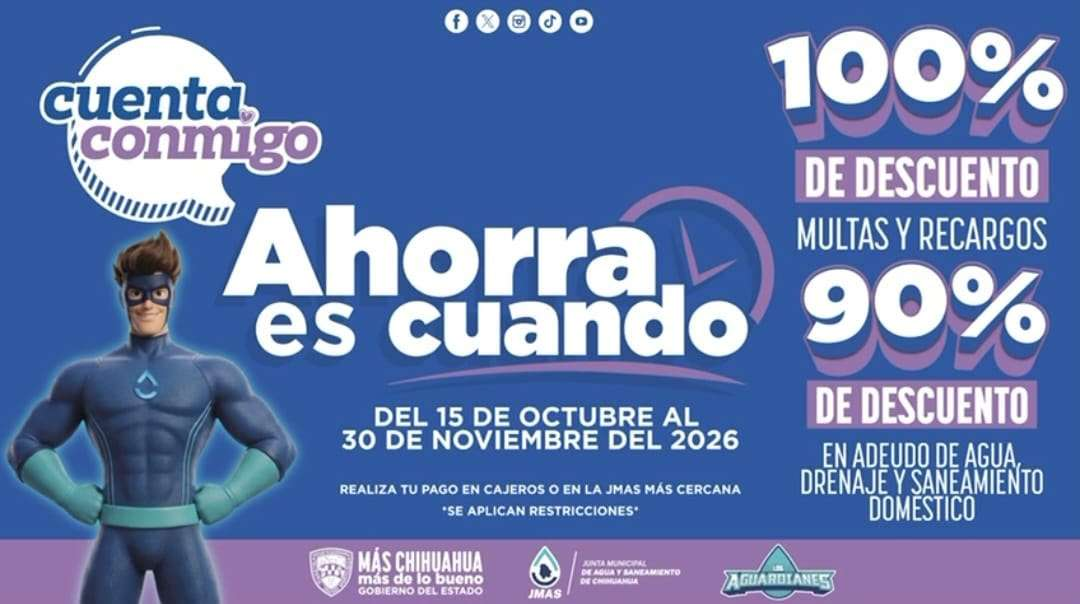ANUNCIA JMAS DESCUENTOS DEL 100% EN MULTAS Y RECARGOS