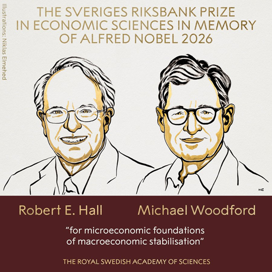 NOBEL DE ECONOMÍA 2026 PARA HALL Y WOODFORD POR FUNDAMENTOS MICRO DE ESTABILIZACIÓN MACROECONÓMICA