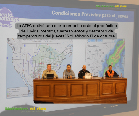EMITE PROTECCIÓN CIVIL ALERTA AMARILLA POR LLUVIAS, FUERTES VIENTOS Y DESCENSO DE TEMPERATURAS