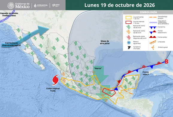 DEBIDO A LA TORMENTA TROPICAL TRUDY, SE PRONOSTICAN LLUVIAS FUERTES EN LA COSTA DE JALISCO